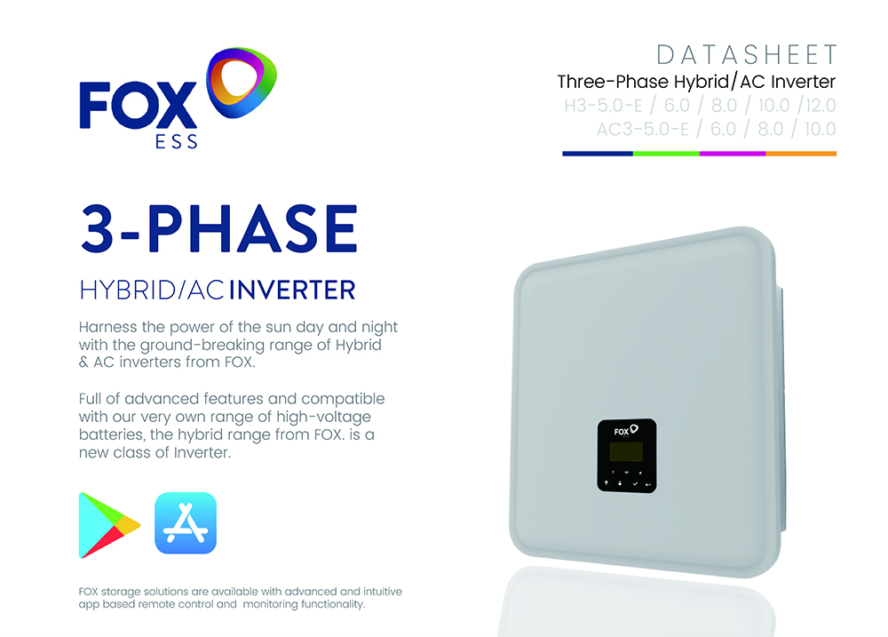 FOX H3 5.0kW 3ph Hybrid/AC